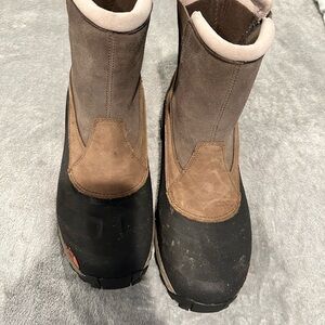 Two-Tone Brown and Black Boots